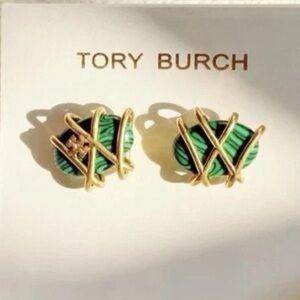 Tory Burch Roxanne Jeweled Stud Earrings with Dust bag NWT